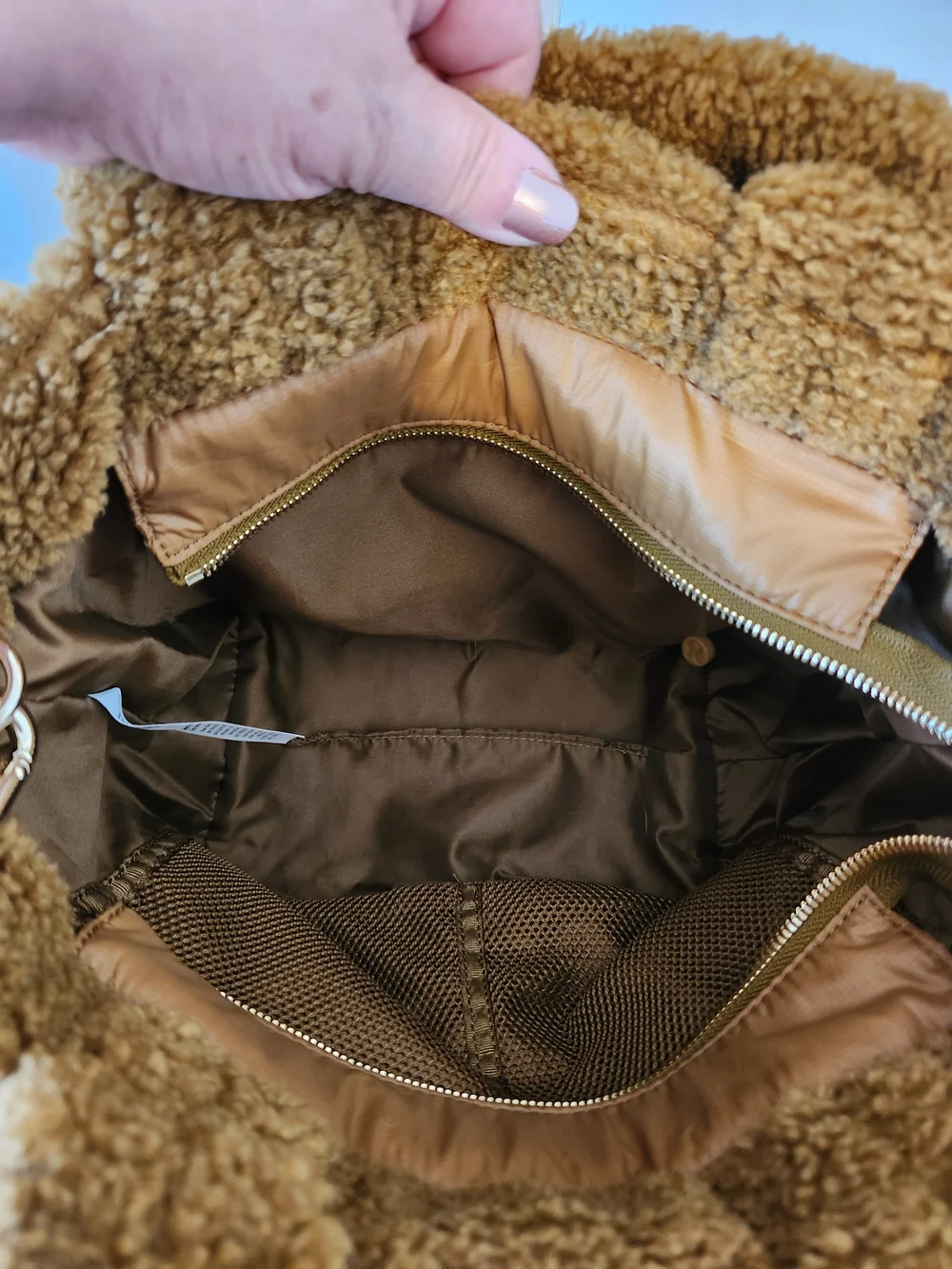 lululemon athletica Brown Teddy Quilted Tote Bag With Crossbody Strap